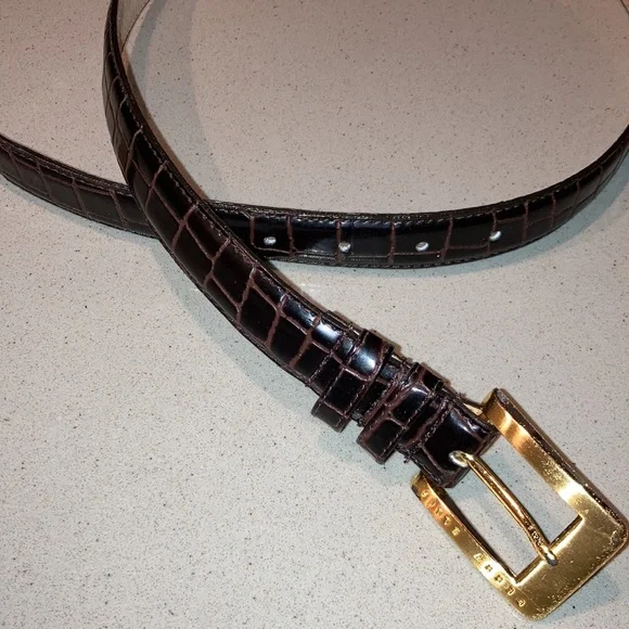 Perry Ellis | Accessories | Vintage Italian Brown Croc Print  display picture 1